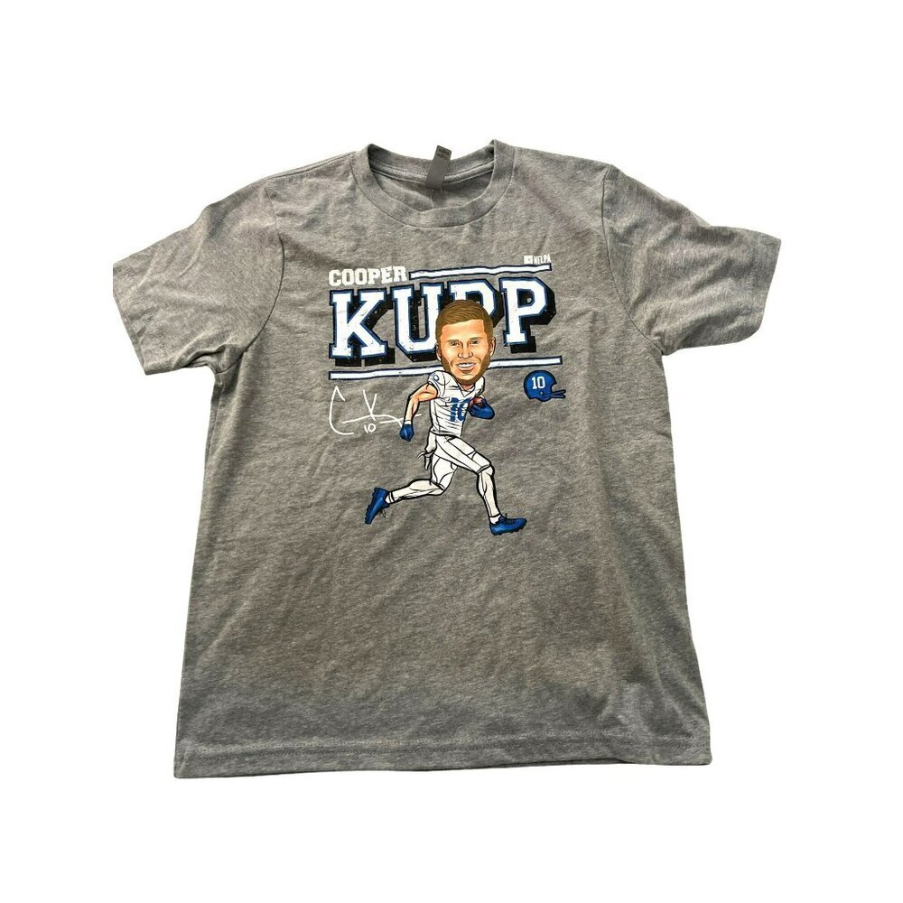 Cooper Kupp Gray Youth T-Shirt Size M With Cartoon Graphic Design